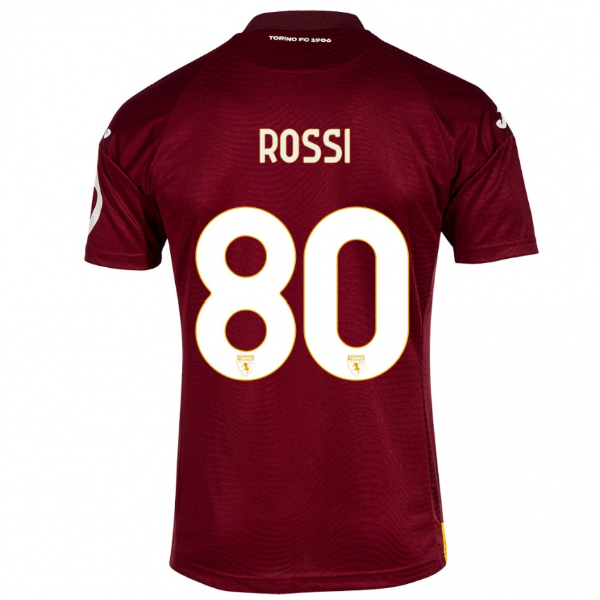 Hombre Fútbol Camiseta Simone Rossi #80 Rojo Oscuro 1ª Equipación 2023/24 Perú