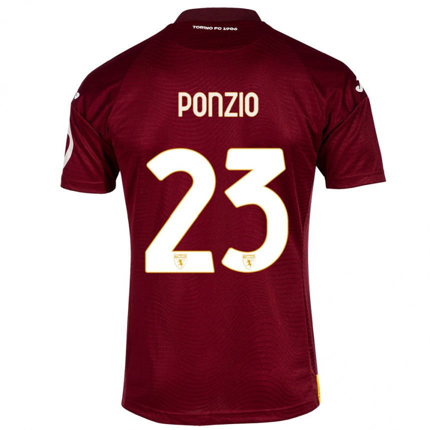 Hombre Fútbol Camiseta Erika Ponzio #23 Rojo Oscuro 1ª Equipación 2023/24 Perú