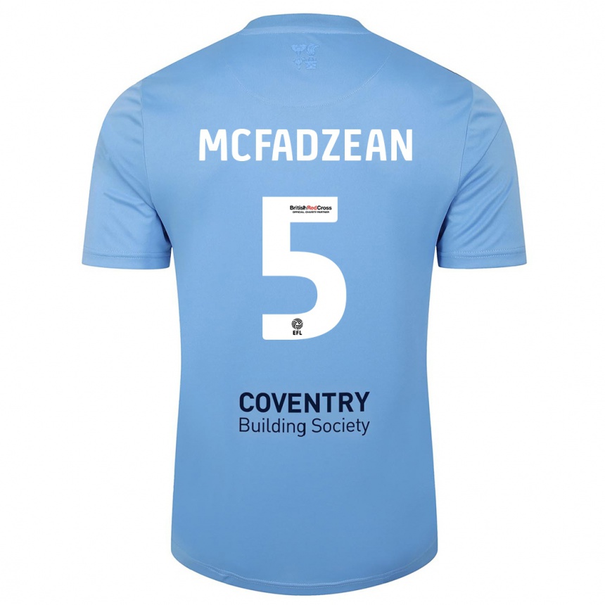 Hombre Fútbol Camiseta Kyle Mcfadzean #5 Cielo Azul 1ª Equipación 2023/24 Perú