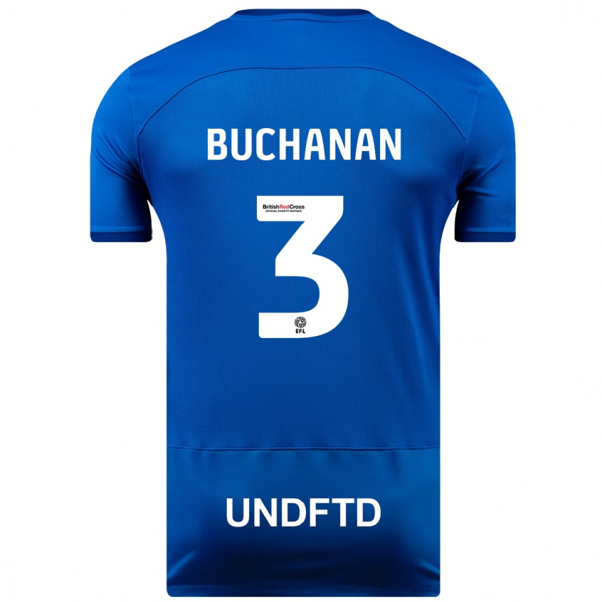 Hombre Fútbol Camiseta Lee Buchanan #3 Azul 1ª Equipación 2023/24 Perú