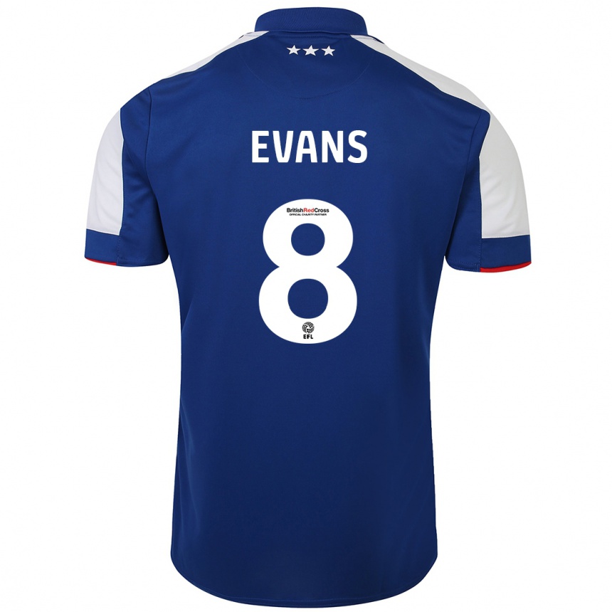 Hombre Fútbol Camiseta Lee Evans #8 Azul 1ª Equipación 2023/24 Perú