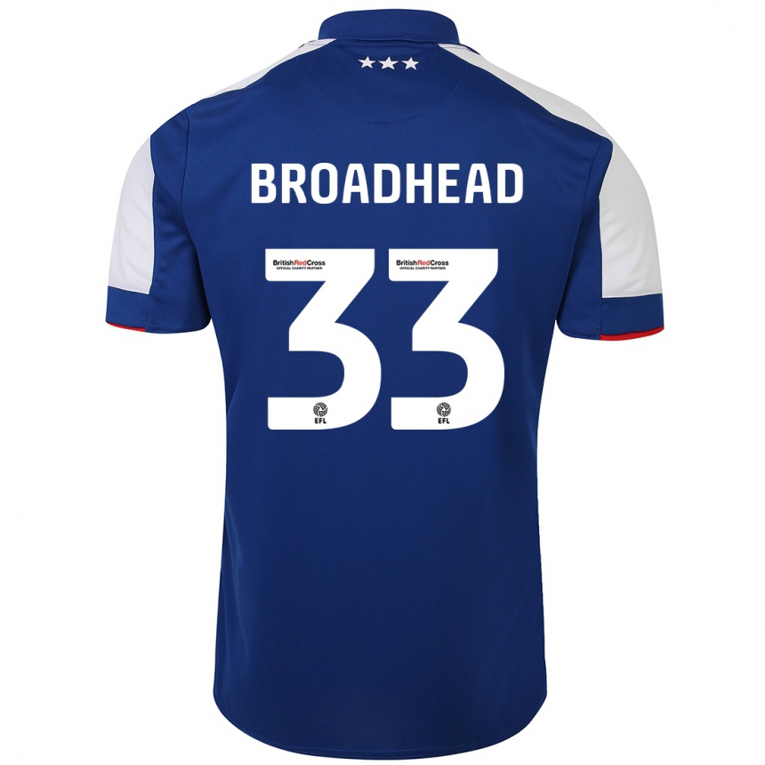 Hombre Fútbol Camiseta Nathan Broadhead #33 Azul 1ª Equipación 2023/24 Perú