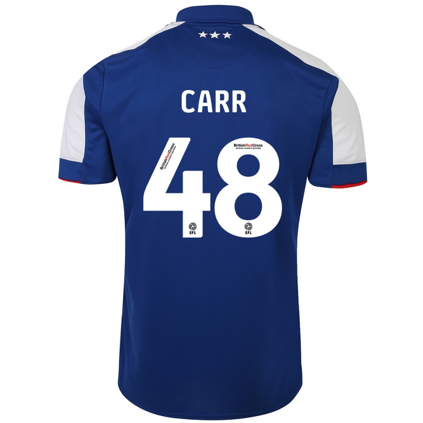 Hombre Fútbol Camiseta Ryan Carr #48 Azul 1ª Equipación 2023/24 Perú