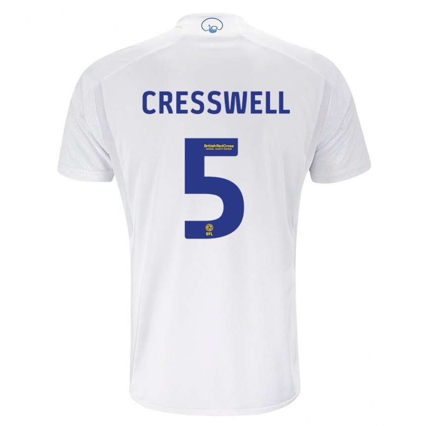 Hombre Fútbol Camiseta Charlie Cresswell #5 Blanco 1ª Equipación 2023/24 Perú