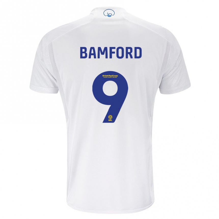 Hombre Fútbol Camiseta Patrick Bamford #9 Blanco 1ª Equipación 2023/24 Perú