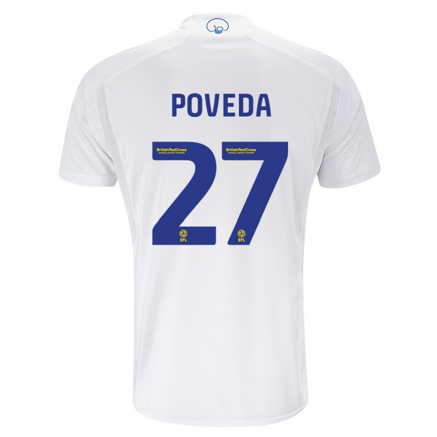 Hombre Fútbol Camiseta Ian Poveda #27 Blanco 1ª Equipación 2023/24 Perú