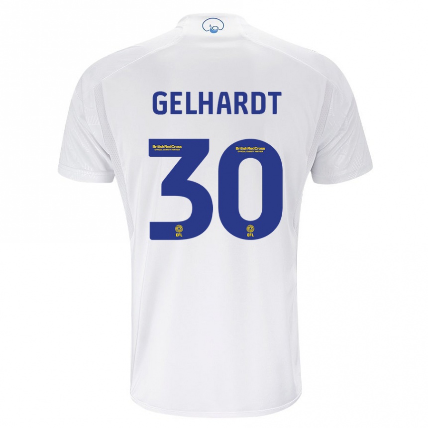 Hombre Fútbol Camiseta Joe Gelhardt #30 Blanco 1ª Equipación 2023/24 Perú