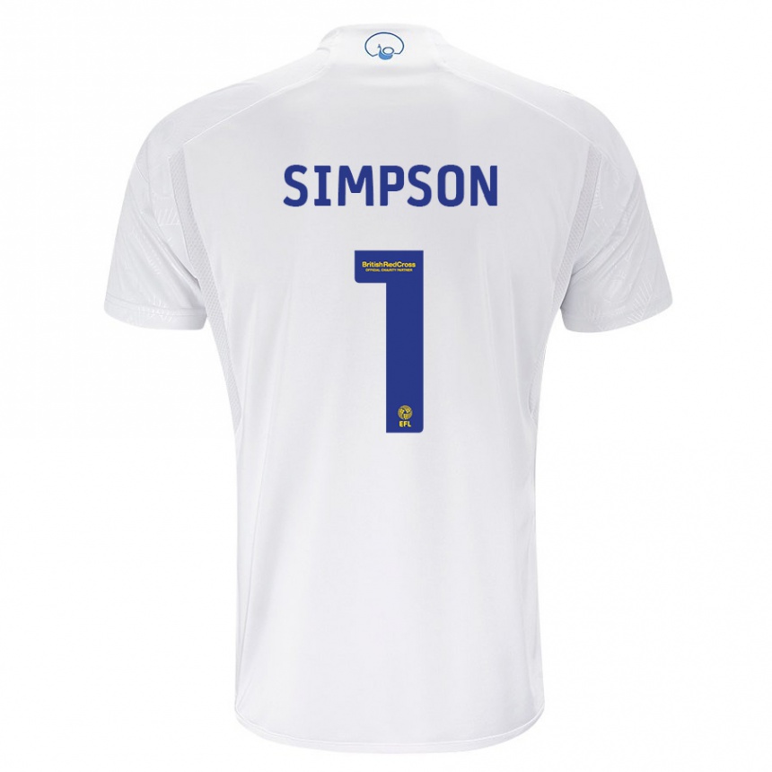 Hombre Fútbol Camiseta Carrie Simpson #1 Blanco 1ª Equipación 2023/24 Perú