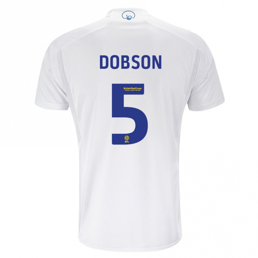 Hombre Fútbol Camiseta Ellie Dobson #5 Blanco 1ª Equipación 2023/24 Perú