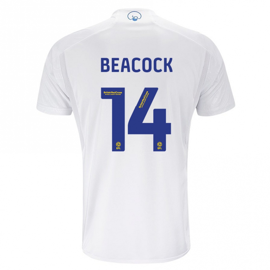 Hombre Fútbol Camiseta Molly Beacock #14 Blanco 1ª Equipación 2023/24 Perú