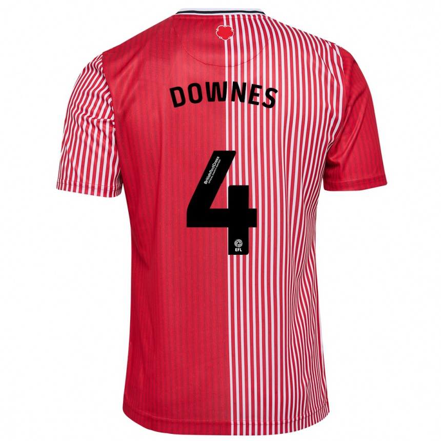 Hombre Fútbol Camiseta Flynn Downes #4 Rojo 1ª Equipación 2023/24 Perú