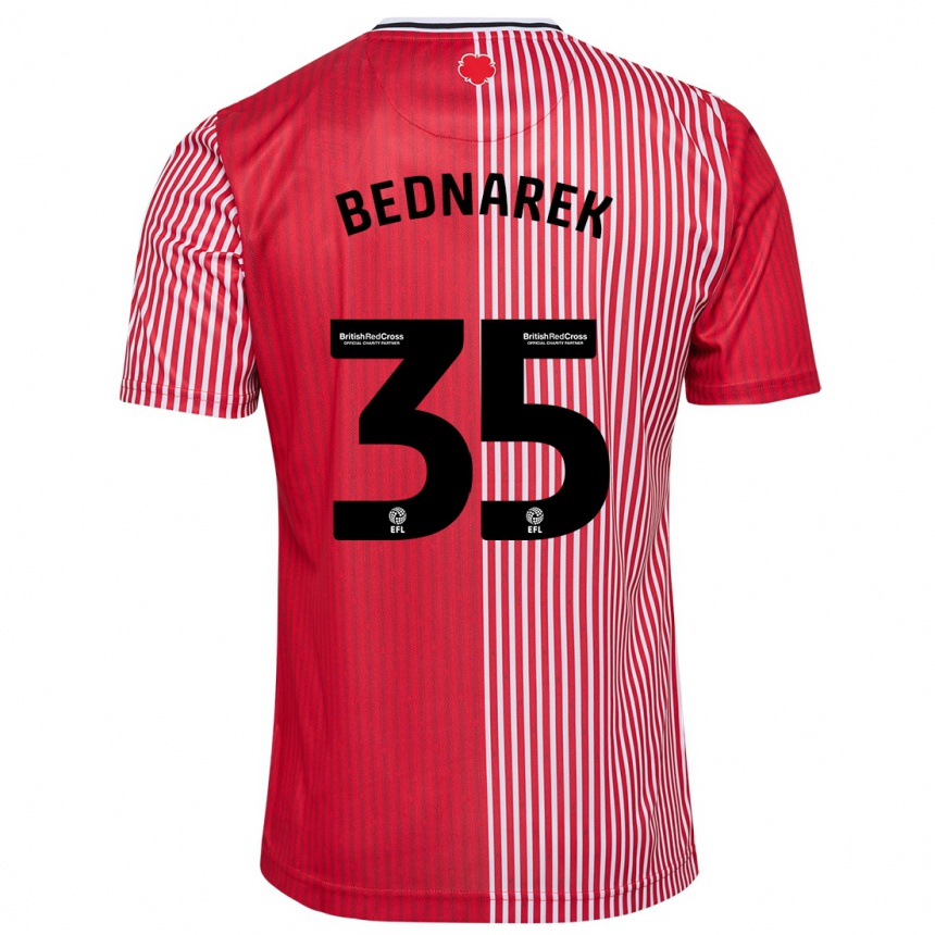 Hombre Fútbol Camiseta Jan Bednarek #35 Rojo 1ª Equipación 2023/24 Perú