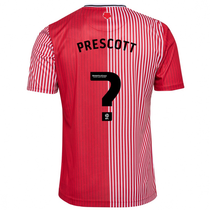 Hombre Fútbol Camiseta Alfie Prescott #0 Rojo 1ª Equipación 2023/24 Perú