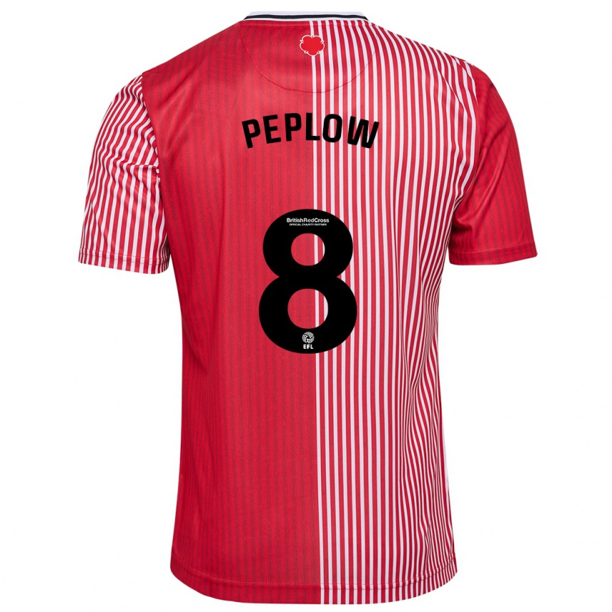 Hombre Fútbol Camiseta Chloe Peplow #8 Rojo 1ª Equipación 2023/24 Perú