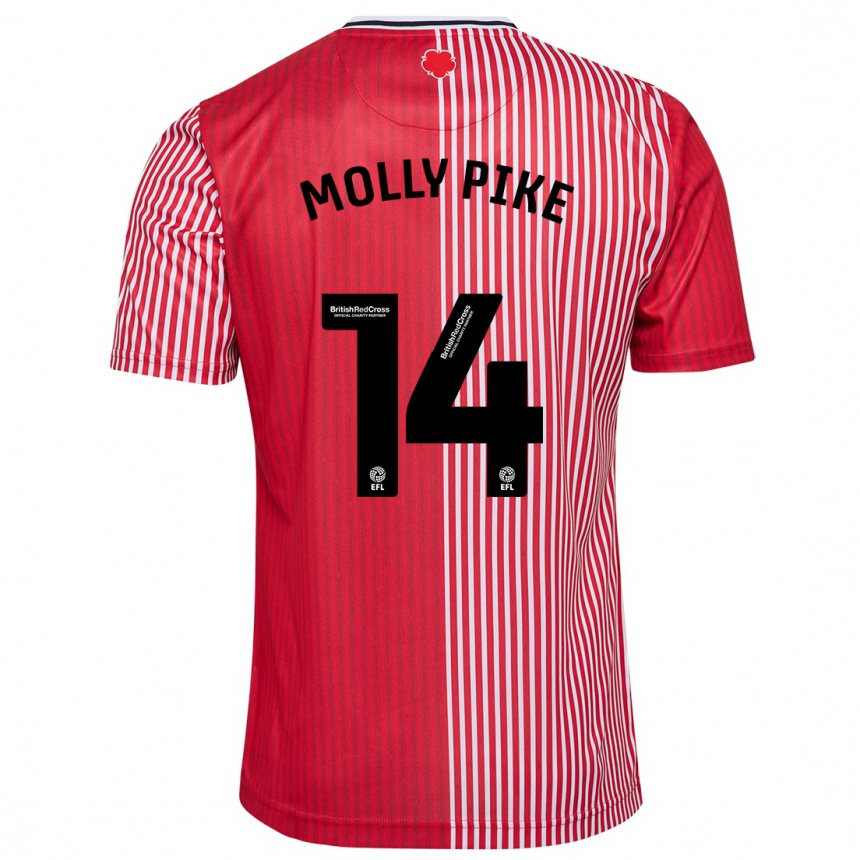 Hombre Fútbol Camiseta Molly Pike #14 Rojo 1ª Equipación 2023/24 Perú