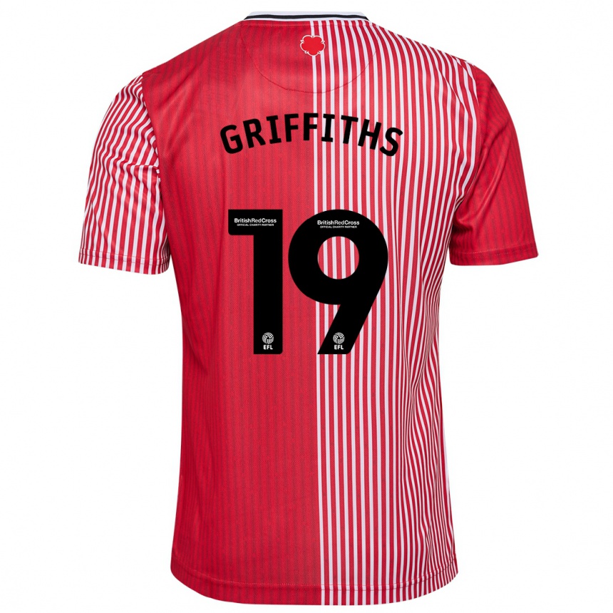 Hombre Fútbol Camiseta Alice Griffiths #19 Rojo 1ª Equipación 2023/24 Perú