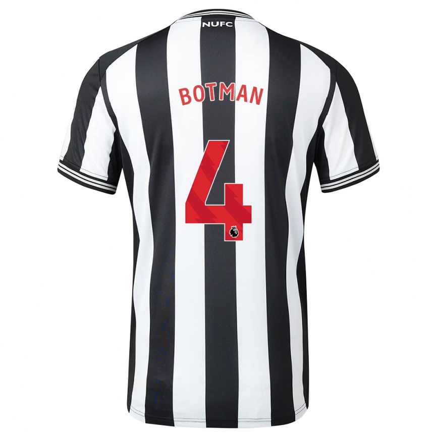 Hombre Fútbol Camiseta Sven Botman #4 Blanco Negro 1ª Equipación 2023/24 Perú