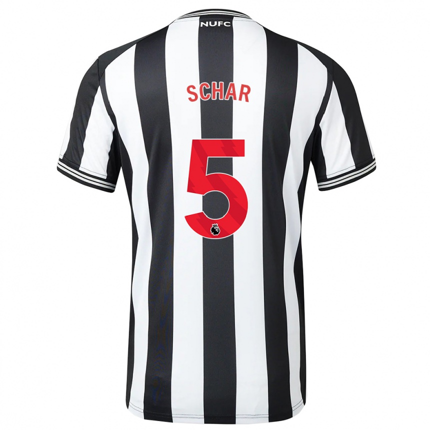 Hombre Fútbol Camiseta Fabian Schär #5 Blanco Negro 1ª Equipación 2023/24 Perú