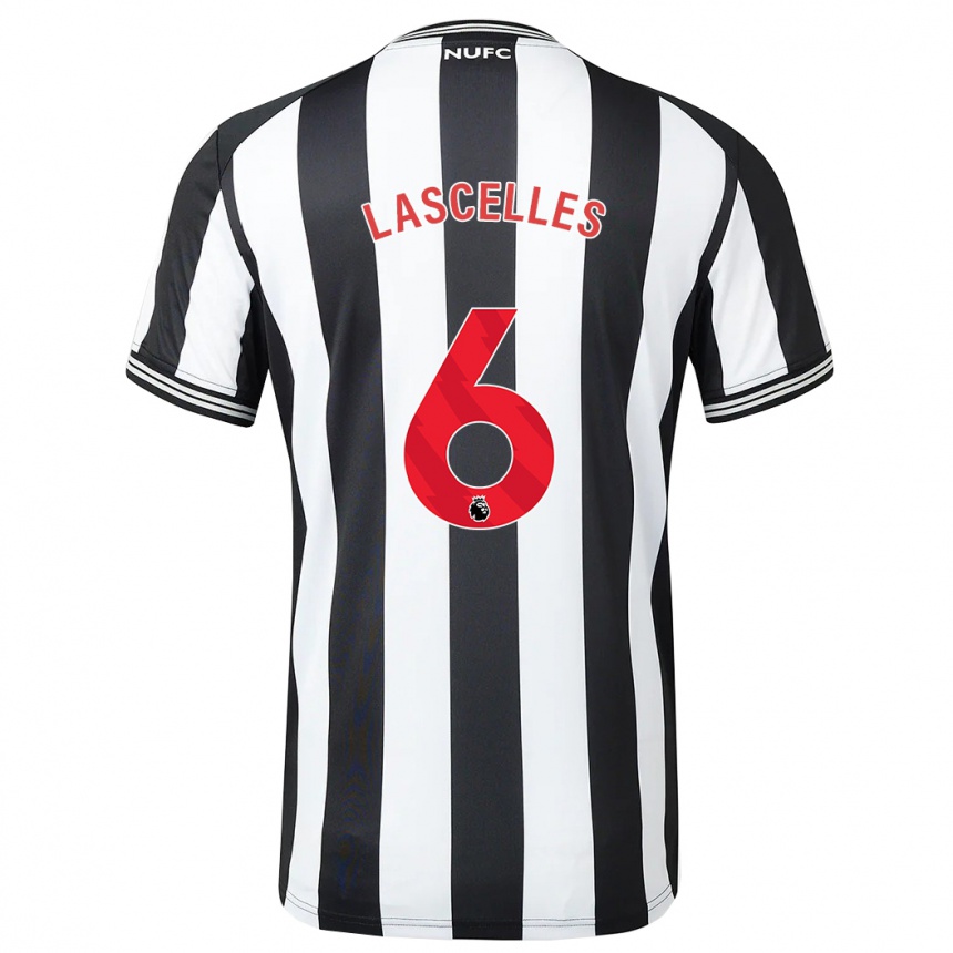 Hombre Fútbol Camiseta Jamaal Lascelles #6 Blanco Negro 1ª Equipación 2023/24 Perú