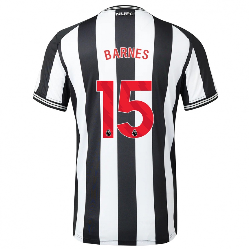 Hombre Fútbol Camiseta Harvey Barnes #15 Blanco Negro 1ª Equipación 2023/24 Perú