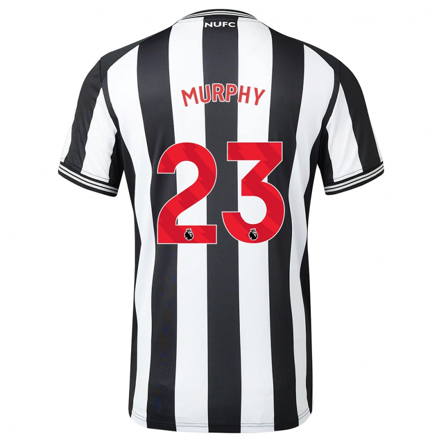 Hombre Fútbol Camiseta Jacob Murphy #23 Blanco Negro 1ª Equipación 2023/24 Perú