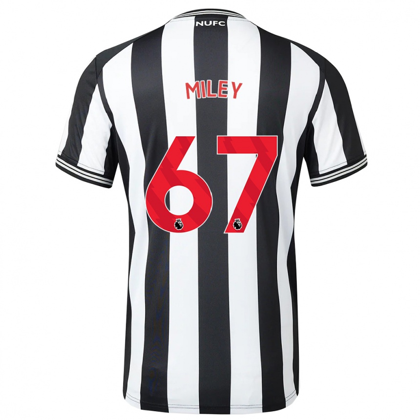 Hombre Fútbol Camiseta Lewis Miley #67 Blanco Negro 1ª Equipación 2023/24 Perú