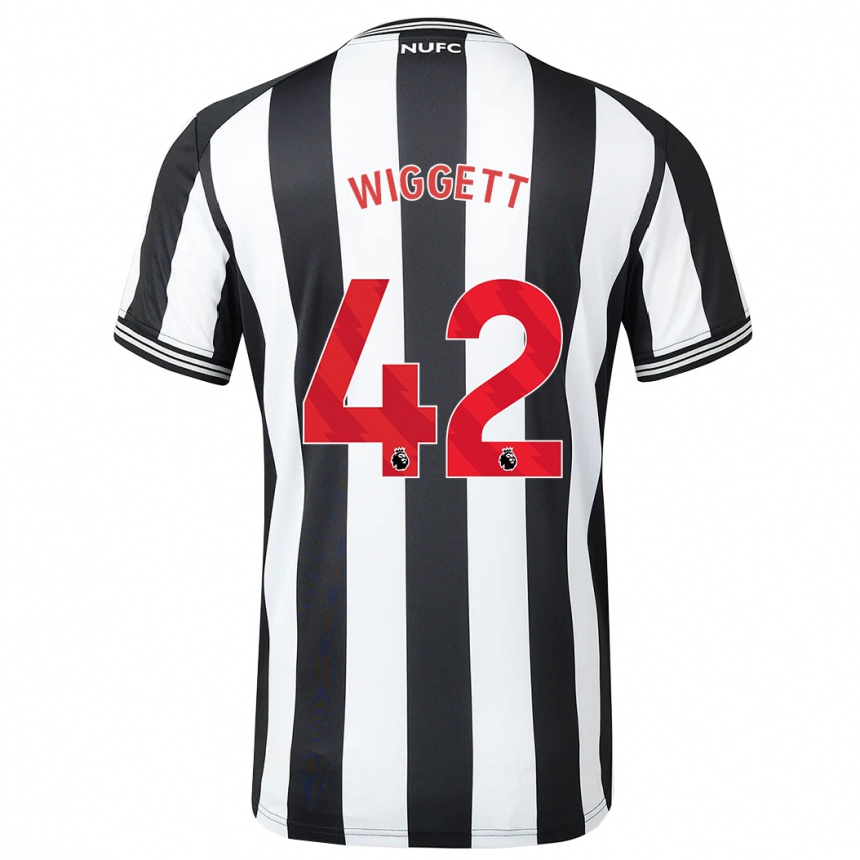 Hombre Fútbol Camiseta Charlie Wiggett #42 Blanco Negro 1ª Equipación 2023/24 Perú