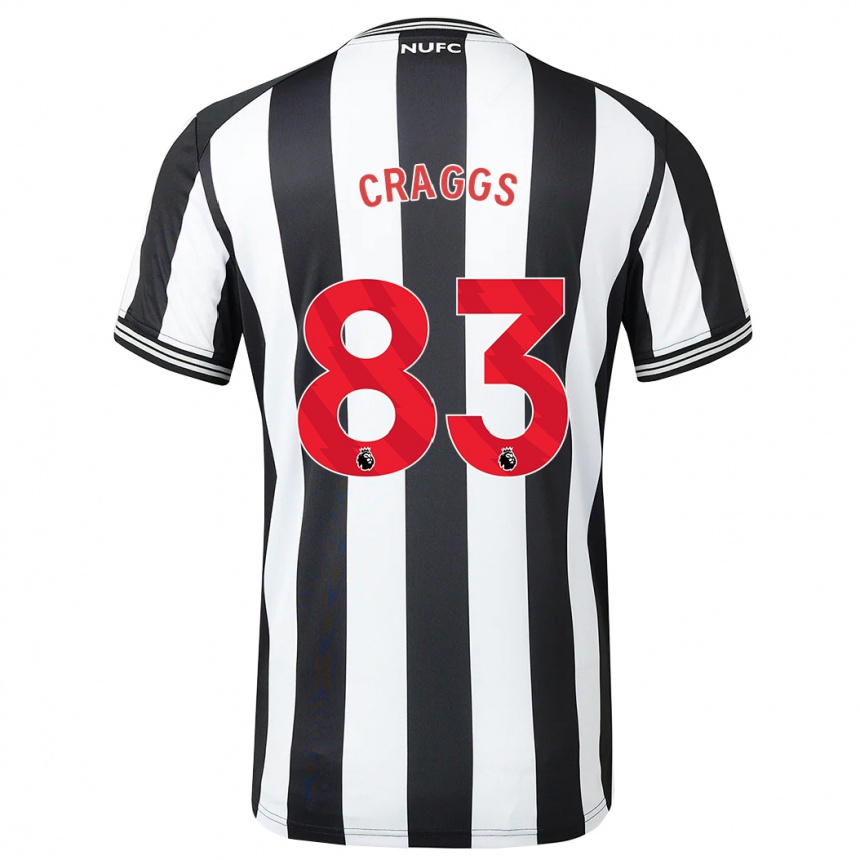 Hombre Fútbol Camiseta Luke Craggs #83 Blanco Negro 1ª Equipación 2023/24 Perú