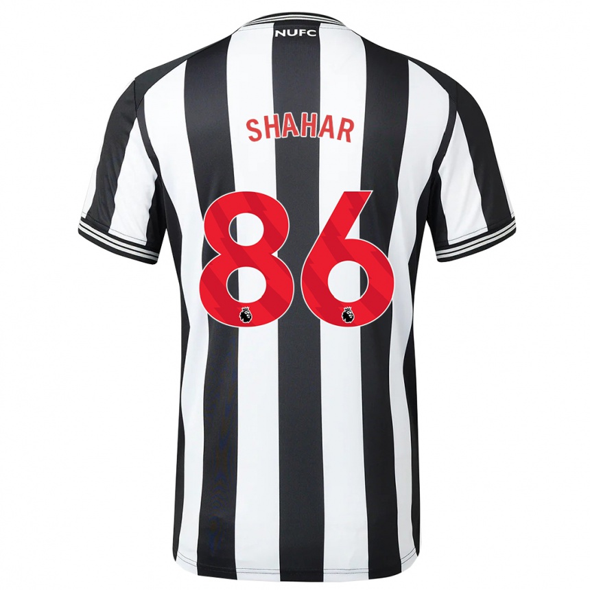 Hombre Fútbol Camiseta Leo Shahar #86 Blanco Negro 1ª Equipación 2023/24 Perú