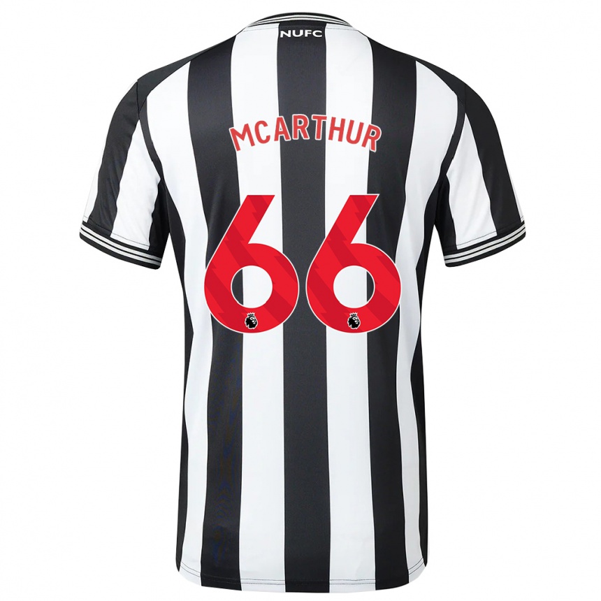 Hombre Fútbol Camiseta Charlie Mcarthur #66 Blanco Negro 1ª Equipación 2023/24 Perú