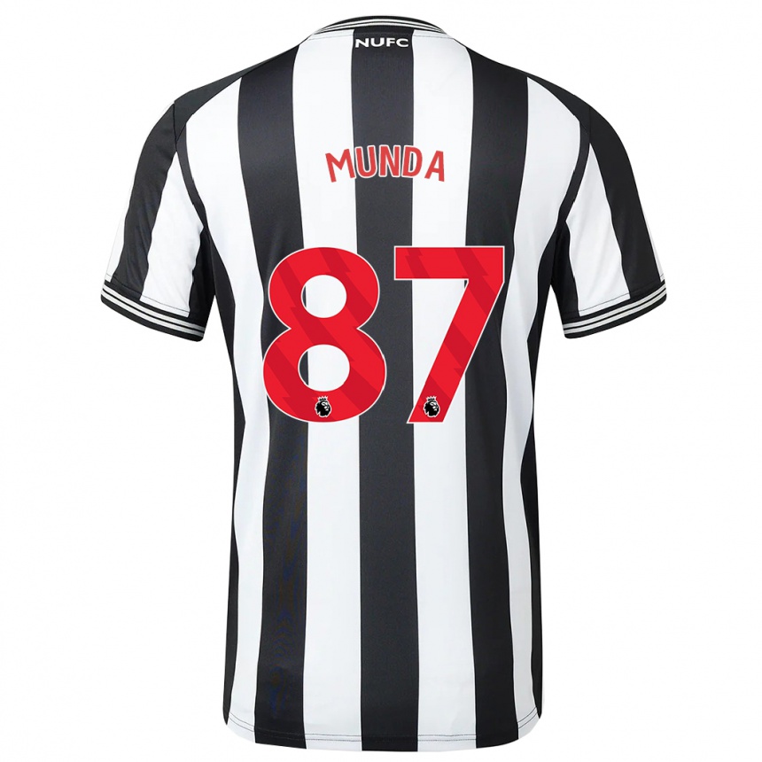 Hombre Fútbol Camiseta Anthony Munda #87 Blanco Negro 1ª Equipación 2023/24 Perú