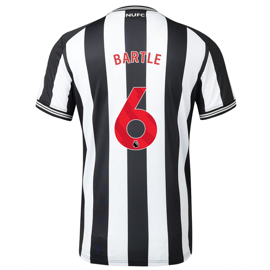 Hombre Fútbol Camiseta Jodie Bartle #6 Blanco Negro 1ª Equipación 2023/24 Perú