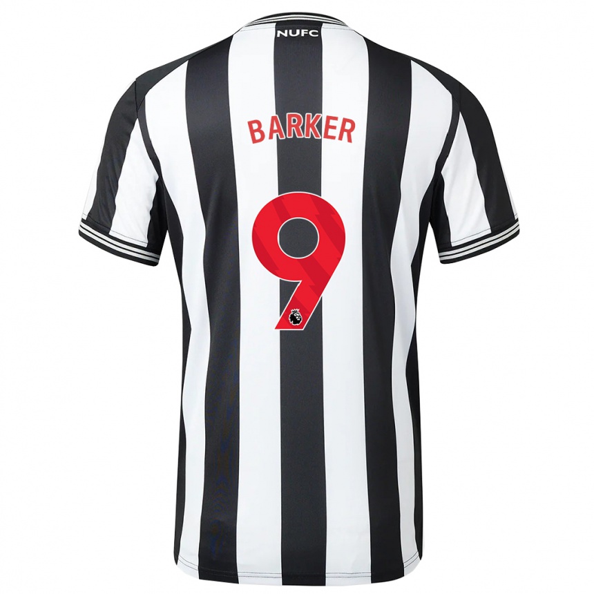 Hombre Fútbol Camiseta Katie Barker #9 Blanco Negro 1ª Equipación 2023/24 Perú