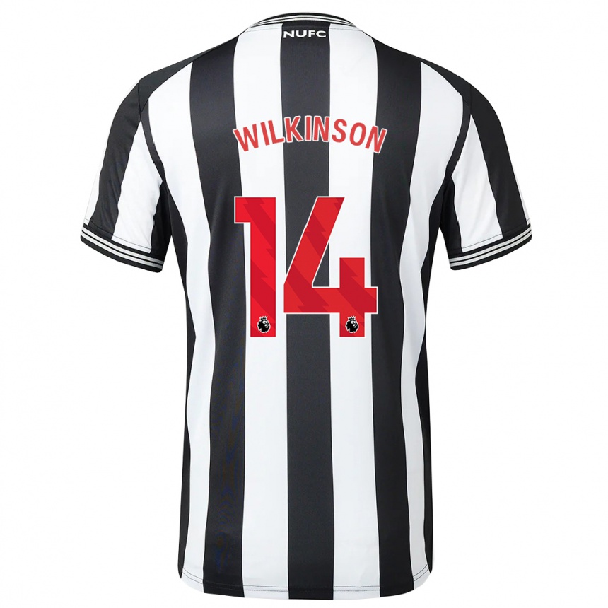 Hombre Fútbol Camiseta Sharna Wilkinson #14 Blanco Negro 1ª Equipación 2023/24 Perú