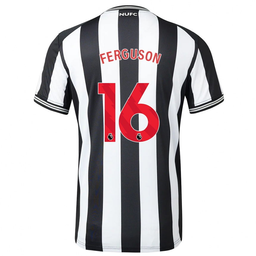 Hombre Fútbol Camiseta Becky Ferguson #16 Blanco Negro 1ª Equipación 2023/24 Perú