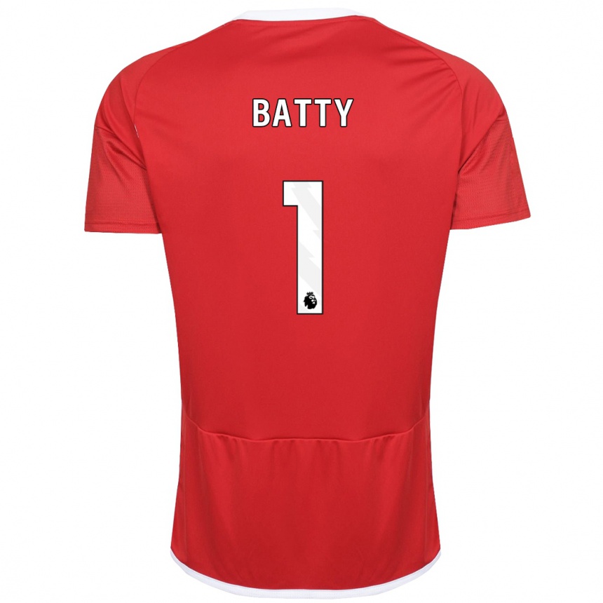 Hombre Fútbol Camiseta Emily Batty #1 Rojo 1ª Equipación 2023/24 Perú