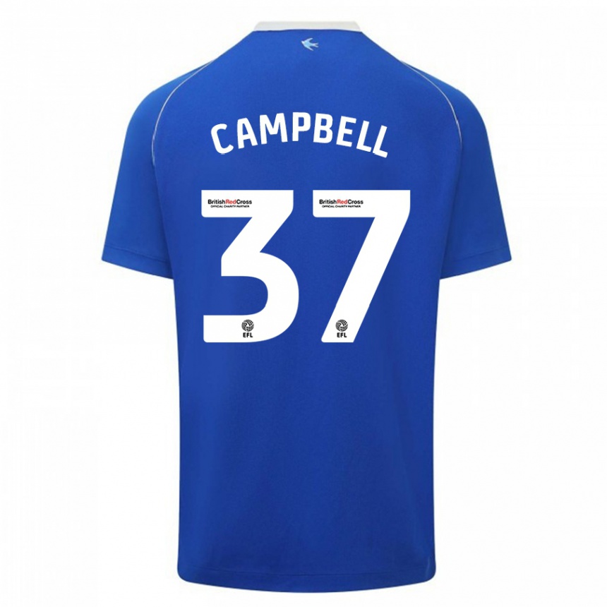 Hombre Fútbol Camiseta Vontae Daley-Campbell #37 Azul 1ª Equipación 2023/24 Perú