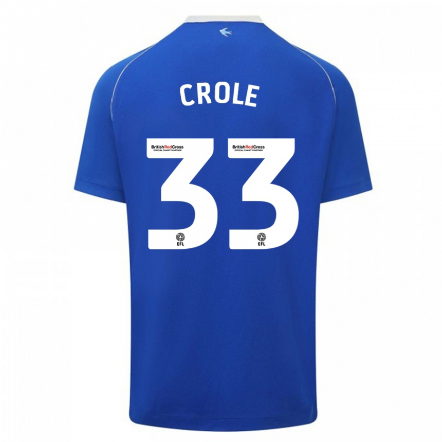 Hombre Fútbol Camiseta James Crole #33 Azul 1ª Equipación 2023/24 Perú