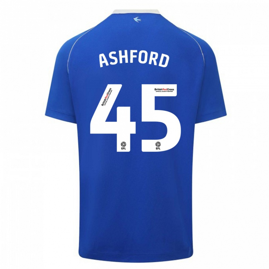 Hombre Fútbol Camiseta Cian Ashford #45 Azul 1ª Equipación 2023/24 Perú