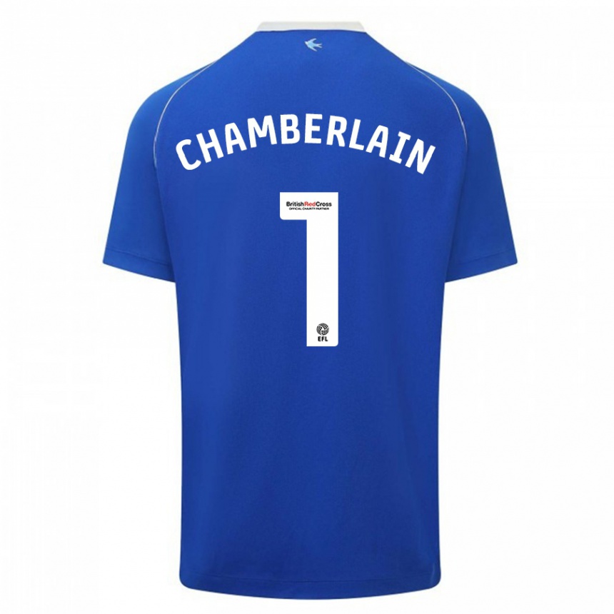 Hombre Fútbol Camiseta Ceryn Chamberlain #1 Azul 1ª Equipación 2023/24 Perú