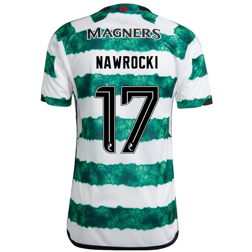 Hombre Fútbol Camiseta Maik Nawrocki #17 Verde 1ª Equipación 2023/24 Perú