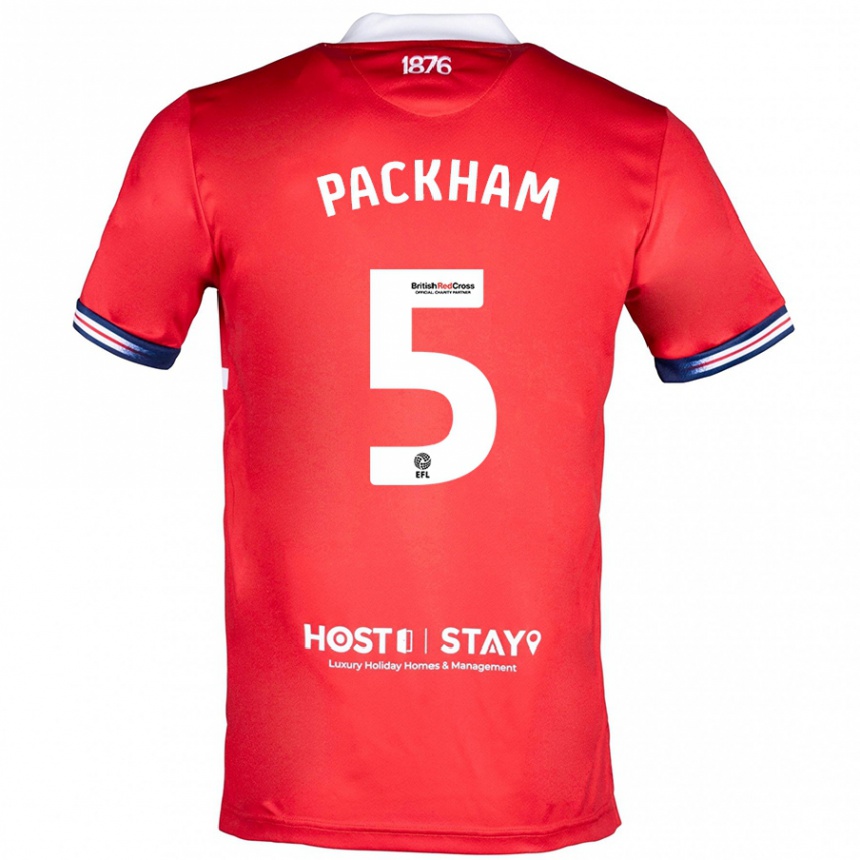 Hombre Fútbol Camiseta Ellen Packham #5 Rojo 1ª Equipación 2023/24 Perú