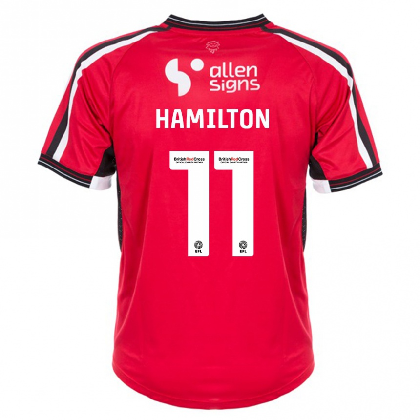 Hombre Fútbol Camiseta Ethan Hamilton #11 Rojo 1ª Equipación 2023/24 Perú