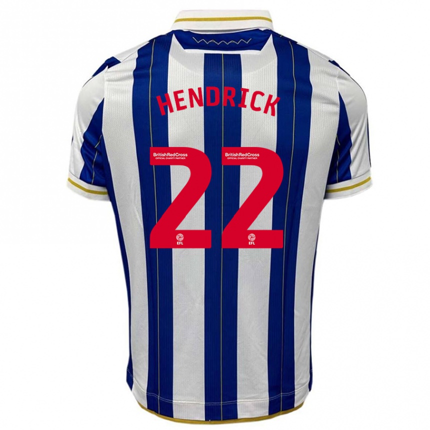 Hombre Fútbol Camiseta Jeff Hendrick #22 Azul Blanco 1ª Equipación 2023/24 Perú