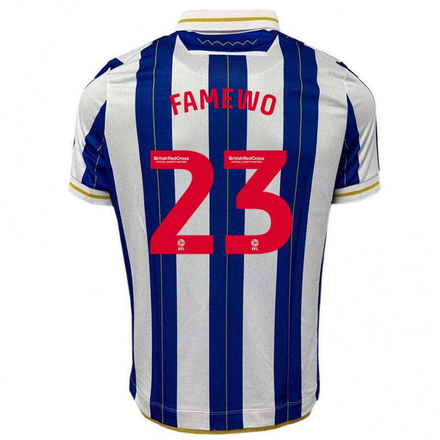 Hombre Fútbol Camiseta Akin Famewo #23 Azul Blanco 1ª Equipación 2023/24 Perú