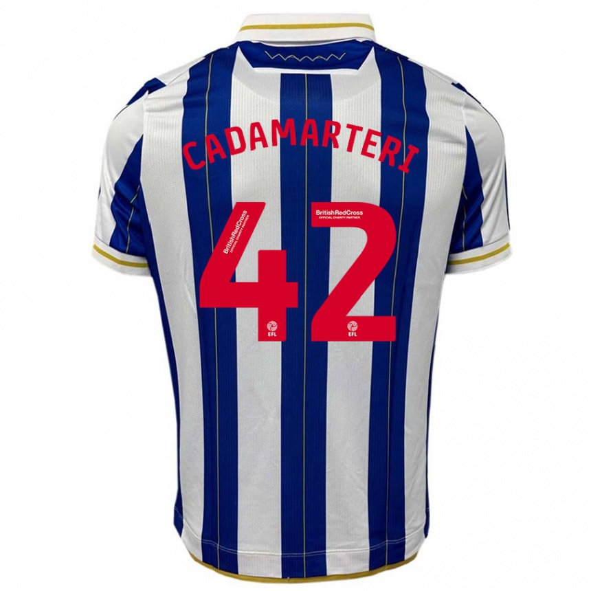 Hombre Fútbol Camiseta Bailey Cadamarteri #42 Azul Blanco 1ª Equipación 2023/24 Perú