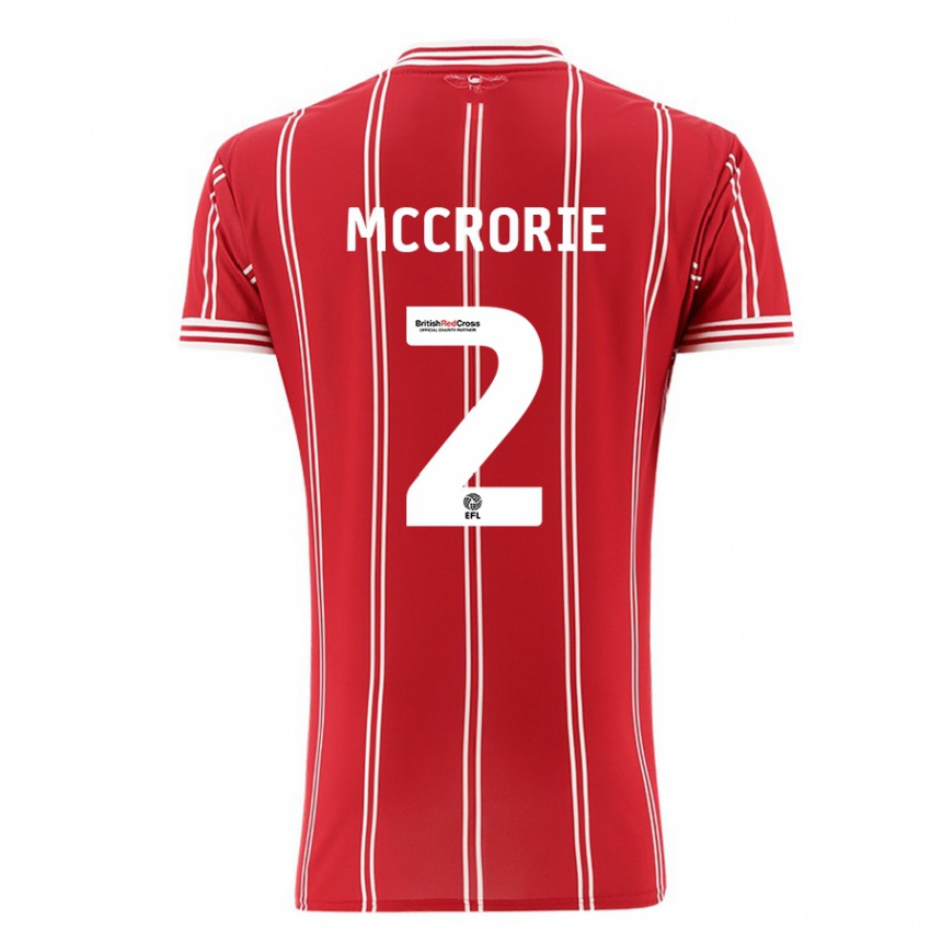 Hombre Fútbol Camiseta Ross Mccrorie #2 Rojo 1ª Equipación 2023/24 Perú