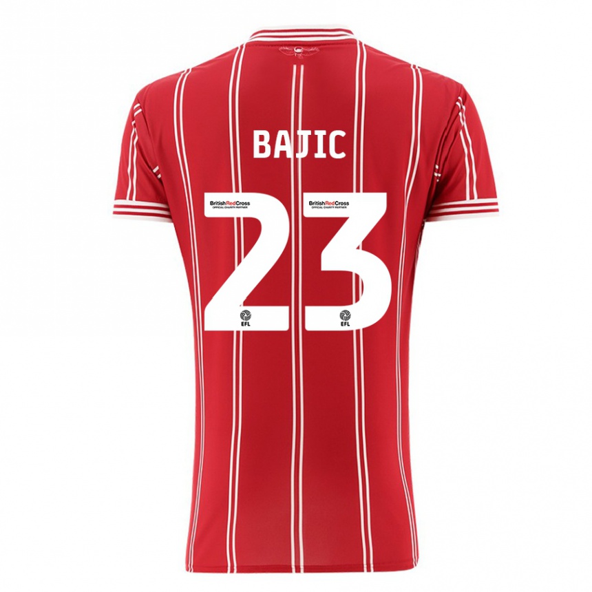 Hombre Fútbol Camiseta Stefan Bajic #23 Rojo 1ª Equipación 2023/24 Perú