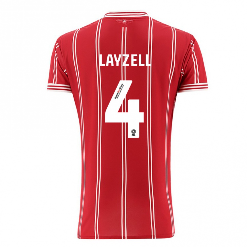 Hombre Fútbol Camiseta Naomi Layzell #4 Rojo 1ª Equipación 2023/24 Perú