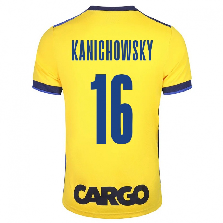 Hombre Fútbol Camiseta Gabi Kanichowsky #16 Amarillo 1ª Equipación 2023/24 Perú